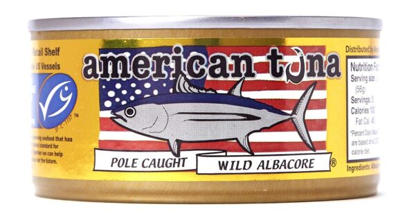 American Tuna MSC Certified Sustainable Pole & Line Caught Albacore Tuna, 6oz Can w/ Sea Salt, Caught & Canned in America (6 Pack)