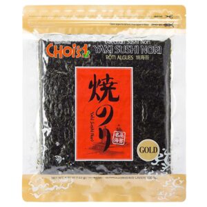 Daechun(Choi's1), Roasted Seaweed, Gim, Sushi Nori (50 Full Sheets), Resealable, Gold Grade, Product of Korea