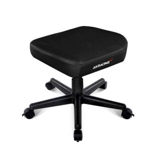 AKRacing Footstool with PU Leather, Height Adjustable with Wheels, Ottoman Foot Rest for Office and Gaming Chairs - PC; Mac; Linux