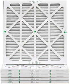 20x20x1 Air Filter 6-Pack, Pleated MERV 10 By Glasfloss - Removes Dust, Pollen and Many Other Allergens - Made in USA