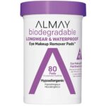 Almay Biodegradable Longwear & Waterproof Eye Makeup Remover Pads, Hypoallergenic, Cruelty Free, Fragrance Free Cleansing Wipes, 80 count, white… 1