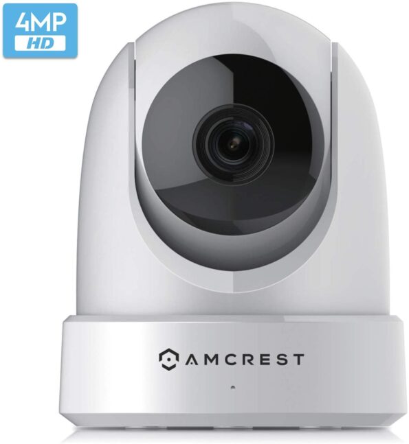 Amcrest 4MP UltraHD Indoor WiFi Camera, Security IP Camera with Pan/Tilt, Two-Way Audio, Dual-Band 5ghz/2.4ghz, Wide 120° FOV, Updated Javascript Firmware, Version 2, IP4M-1051W (White) (Renewed)