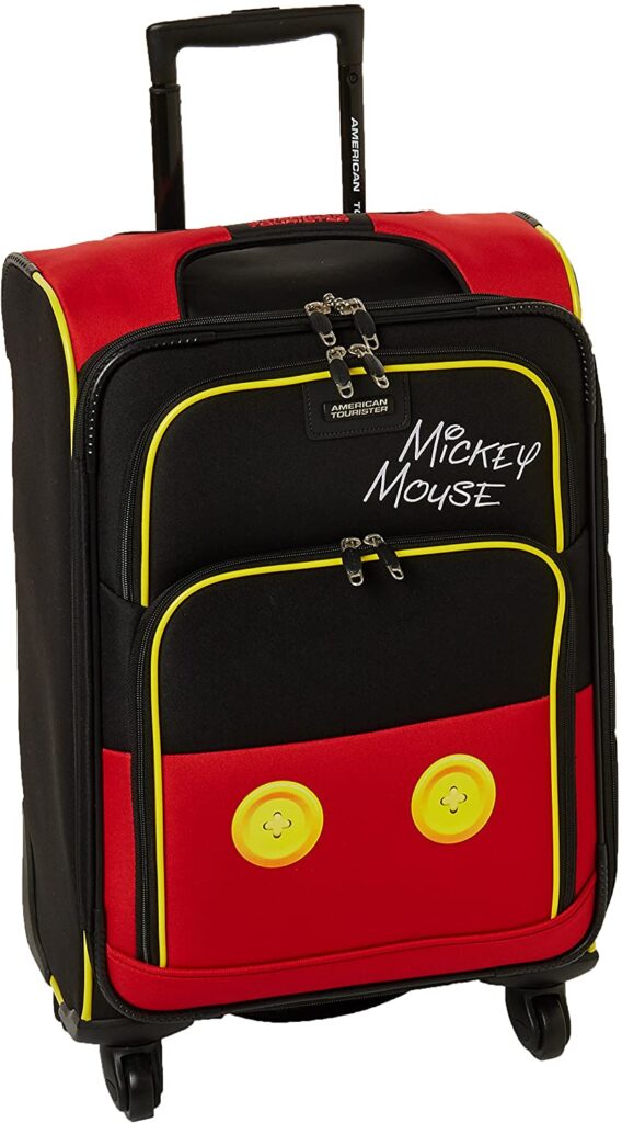 American Tourister Disney Softside Luggage with Spinner Wheels, Mickey Mouse Pants, Carry-On 21-Inch