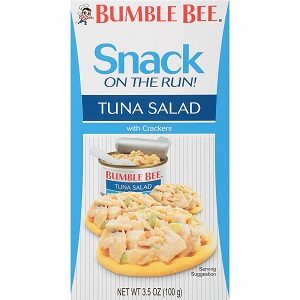 BUMBLE BEE Snack on the Run Tuna Salad with Crackers, Canned Tuna Fish, High Protein Food, 3.5 Ounce (Pack of 12)