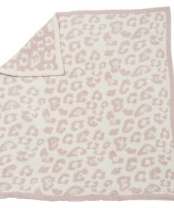 Barefoot Dreams Cozychic Barefoot in the Wild Baby Blanket - Dusty Rose / Cream