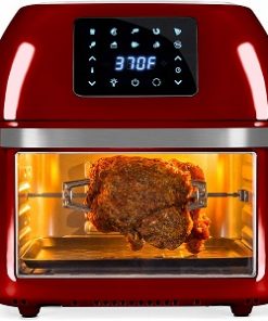 Best Choice Products 16.9qt 1800W 10-in-1 XXXL Family Size Air Fryer Countertop Oven, Rotisserie, Toaster, Dehydrator w/Digital LED Display, 12 Accessories, 9 Recipes - Red