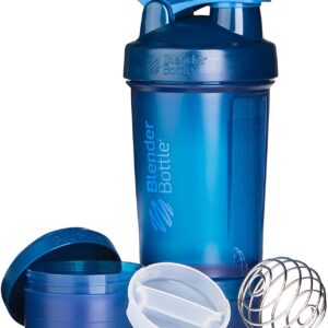 BlenderBottle ProStak System with 22-Ounce Bottle and Twist n' Lock Storage, 22 oz, Navy