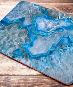 Blue AGATE Stone Mineral Mouse Pad Rectangle Turquoise Mousepad Office Desk Accessories for Women Coworker Gifts