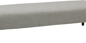 Amazon Brand – Rivet Ava Mid-Century Modern Upholstered Ottoman Bench, 63.4"W, Light Grey