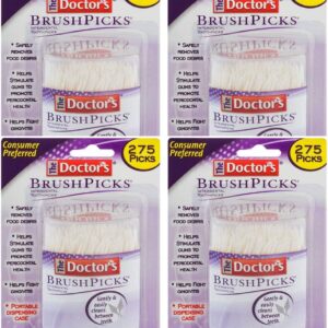 The Doctor's BrushPicks Interdental Toothpicks, 1,100 Picks, 4 Pack of 275 Picks