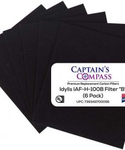 CAPTAIN'S COMPASS AfterMarket Idylis B Carbon Pre-Filter 6-Pack, Fits Idylis Air Purifiers IAP-10-125, IAP-10-150, Model # IAF-H-100B, IAFH100B