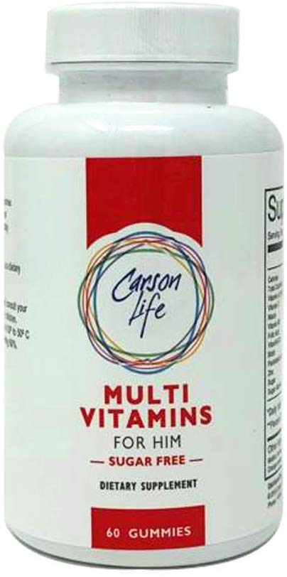 CARSON LIFE Men’s Multivitamin Gummies by Julian Gil - 60 Chewable Gummies - Boost Immune System - Sugar Free, Gluten Free Dietary Supplement - Fruit Flavored - Made in The USA