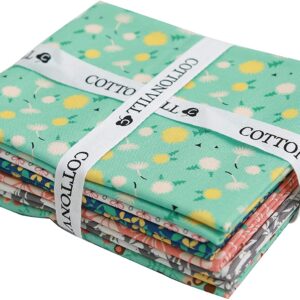 COTTONVILL 20COUNT Cotton Print Quilting Fabric (Quarter 6pcs, Flower Festival)