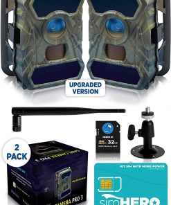 CREATIVE XP 3G Cellular Trail Cameras – Outdoor WiFi Full HD Wild Game Camera with Night Vision for Deer Hunting, Security - Wireless Waterproof and Motion Activated – 32GB SD Card + Sim Card (2-Pack)