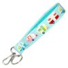 Camping Key Fob Strap - Camper Keychain - Blue Glamping Trailers - RV Accessories - 1 Inch Wide - 6 Inch Loop - Wallet or Purse Strap
