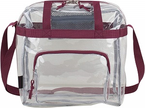 Eastsport Clear Stadium Approved Tote, Burgandy