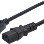 AmazonBasics Computer Monitor TV Replacement Power Cord – 10-Pack – 12-Foot, Black