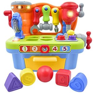 CoolToys Toddler Toy Workshop Playset with Interactive Sounds and Lights, Kids Educational Toy for Learning Colors, Shapes, Numbers, and Alphabet
