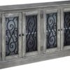 Signature Design by Ashley - Mirimyn 4-Door Accent Cabinet - Casual - Antique Gray