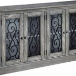 Signature Design by Ashley – Mirimyn 4-Door Accent Cabinet – Casual – Antique Gray