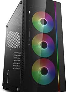 DEEPCOOL MATREXX 55 V3 ADD-RGB 3F Mid-Tower E-ATX Computer Case, Integrated A-RGB LED Strip with Motherboard or Button Control for Compatible RGB Components, 3 Pre-Installed 120mm A-RGB Fans