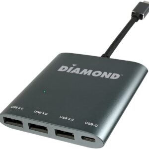Diamond Multimedia USB 3.1 Gen1 Type C to USB 3.0 Type A 3 Port HUB with Power Delivery. Compatible New MacBook, Chrompixel and Thunderbolt 3 Computers, Components USB3CDPD3H