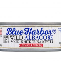 Blue Harbor Fish Co. Wild Albacore Solid White Tuna in Water No Salt Added - 4.6 oz Can (Pack of 12)