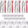 Hiware 28-Piece Seafood Tools Set - Crab Lobster Crackers and Picks Tools Service for 4, Includes Crab Leg Crackers, Butter Warmers, Lobster Shellers, Crab Forks and Tealight Candles