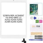 for IPad Mini 2 Touch Screen Replacement, A1432 A1454 A1455 A1489 A1490 Digitizer Replacement Glass Repair Parts, with IC Chip,Home Button,Cameral Holder,White