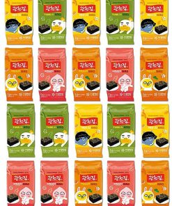 Kwangcheonkim Kim Nori Kakao Friends Roasted Seasoned Seaweed Snacks 5g X 20 Packs = 100 grams / 20 Individual Packs / 김, のり, 海苔, 紫菜