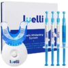 LUELLI Teeth Whitening Kit - 5X LED Light Tooth Whitener with 35% Carbamide Peroxide, Mouth Trays, Remineralizing Gel