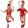 Large Posable Red and White Peppermint Stripe Elf Christmas Decorations, 16 Inch, Set of 2
