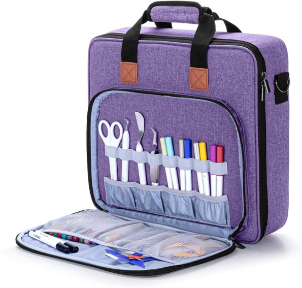 Luxja Carrying Bag for Cricut Accessories and Laptop (Fits for Most Brands), Purple