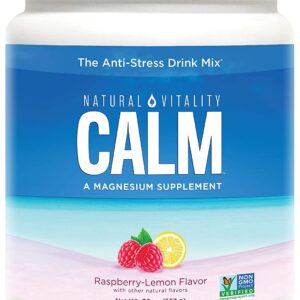 Natural Vitality Calm, The Anti-Stress Drink Mix, Magnesium Supplement Powder, Raspberry Lemon - 20 ounce