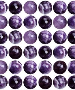 Natural Stone Beads 100pcs 8mm Amethyst Round Genuine Real Stone Beading Loose Gemstone Hole Size 1mm DIY Charm Smooth Beads for Bracelet Necklace Earrings Jewelry Making (Amethyst)