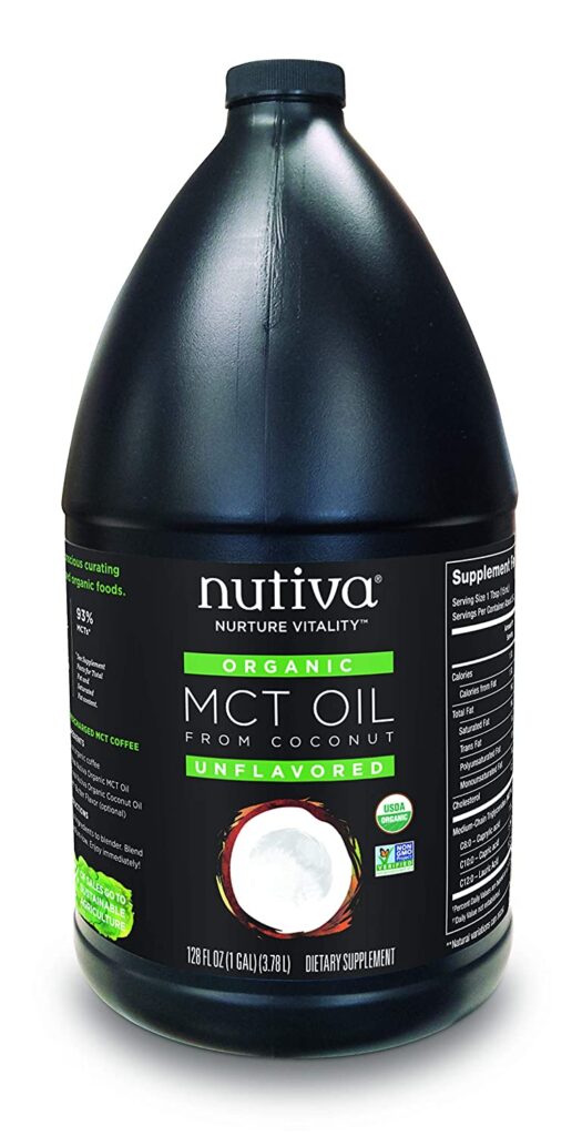 Nutiva Organic MCT Oil, Keto & Paleo Friendly, Unflavored, 1 Gallon