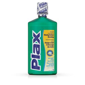 Plax Oral Rinse Mouthwash, Daily Mouth Rinse Designed Specifically for Rinsing Before Brushing, with a Refreshing Soft Mint Flavor, 24 fl. oz (Pack of 12)