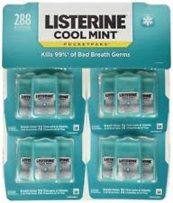 Listerine Pocketpacks 288 Breath Strips 12-24-Strip Pack Listerine Cool Mint Pocketpacks Breath Strips Kills Bad Breath Germs, Family Size Value Pack Best Seller