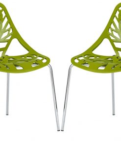 Poly and Bark Birds Nest Dining Side Chair (Set of 2), Green