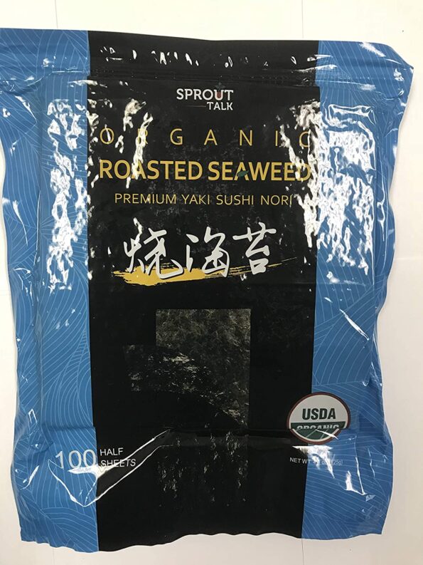 Premium Organic Roasted seaweed Sushi Nori 100 Half Sheets