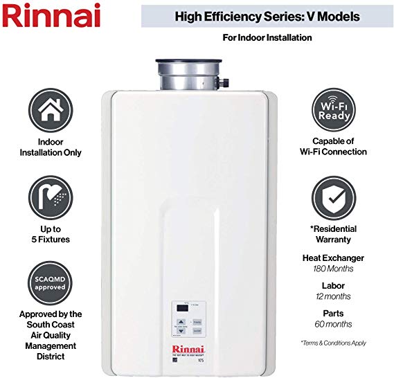 Rinnai V Series HE Tankless Hot Water Heater Indoor Installation 2