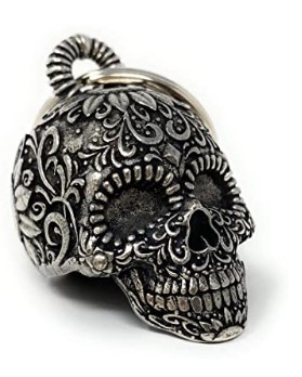 Bravo Bells 3-D Sugar Skull Bell for Motorcycle Biker Accessory or Keychain Bell