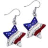 4th of July USA American Flag Patriotic Red Blue Star Earrings Jewelry