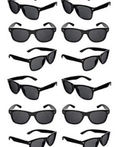 Black Sunglasses Bulk Party Favors 12 Pack Retro Black Sunglasses Exactly What Your Looking For-Graduation Mardi Gras Wedding Bachelorette Bachelor Party Adult Kids-New Great Quality
