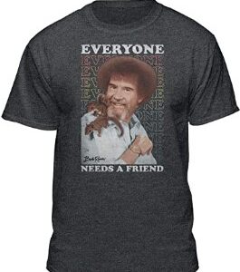 Teelocity Bob Ross Everyone Needs A Friend Graphic T-Shirt