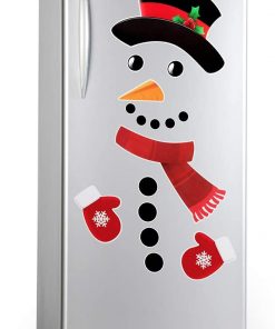 D-FantiX Snowman Refrigerator Magnets Set of 16, Cute Funny Fridge Magnet Refrigerator Stickers Holiday Christmas Decorations for Fridge, Metal Door, Garage, Office Cabinets (Large)