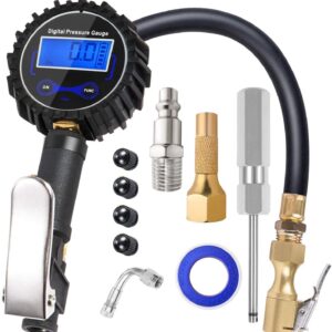 Soft Foot Digital Tire Inflator with Pressure Gauge-200 PSI, With Heavy Duty Air Compressor Accessories
