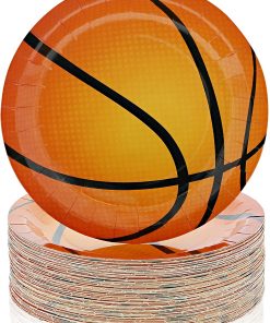 Sports Party Supplies, Basketball Plates (9 In, 80-Pack)