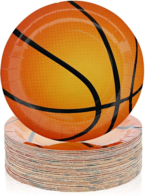 Sports Party Supplies, Basketball Plates (9 In, 80-Pack)