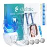 Teeth Whitening Kit With Led Light SHELTTIE Teeth Whitening Kit for Teeth Whitener,(3) 3ml Teeth Whitening Gel,(1)3ml Remineralization Gel,35% Carbamide Peroxide,LED Light,Tray,6 Button Batteries